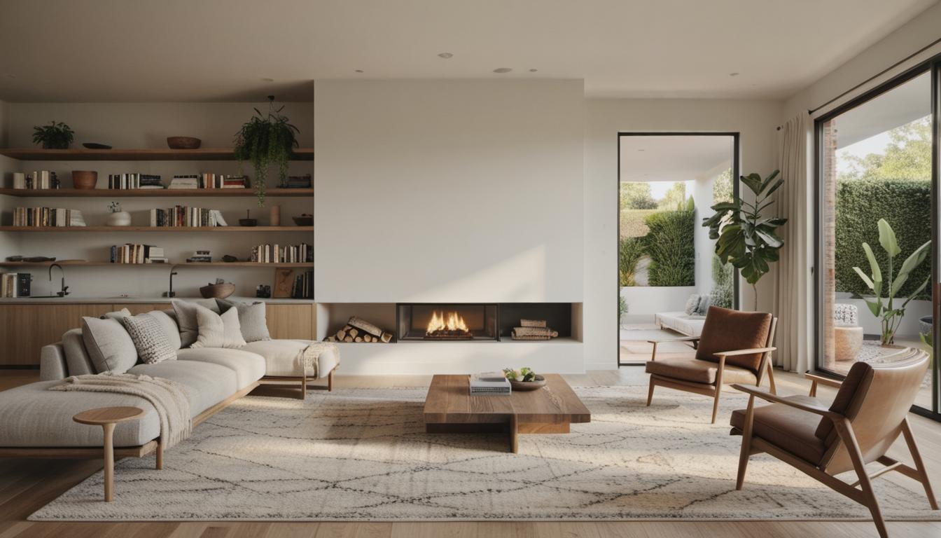 Master the challenge of open-plan design with strategic furniture placement, contrast, rugs, and flooring changes. Create unique, functional spaces while maintaining a consistent style throughout. Avoid impersonal layouts with floating furniture design.