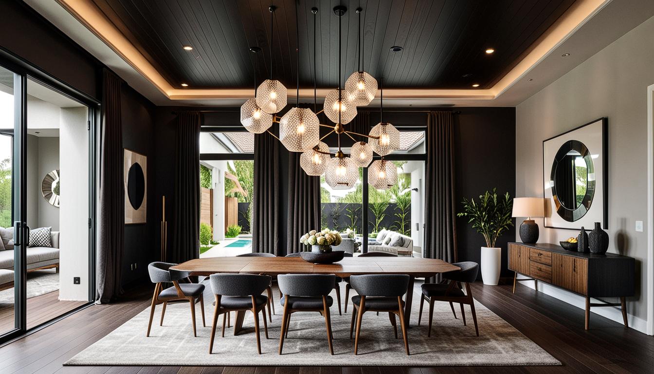 Get creative with your dining room design using a blend of modern and timeless elements, unique lighting, darker hues, innovative layouts, and personal touches for a space that truly dazzles.